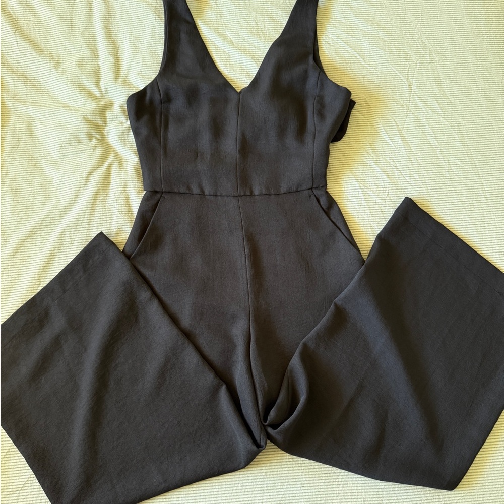 Wilfred Black Sleeveless V-Neck Jumpsuit
